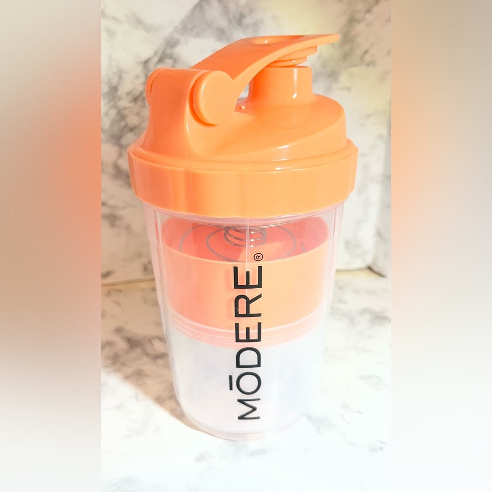 Modere Orange Shaker Bottle with Storage Cup